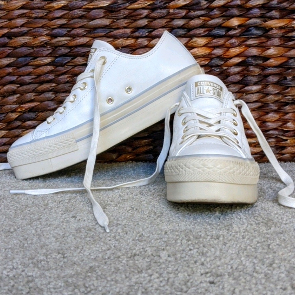 Converse Leather Platform Sneakers